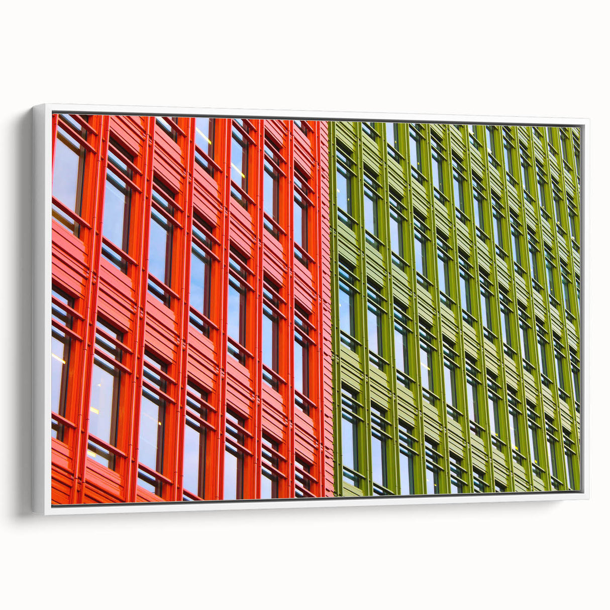 Vintage poster art of London scenery in muted colors on framed canvas, suitable for living room decor.