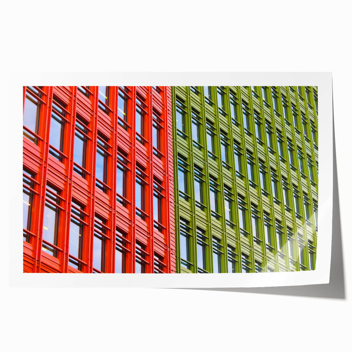 Rolled print of a London scenery with soft floral motifs in pastel shades, ideal for dining room wall art.