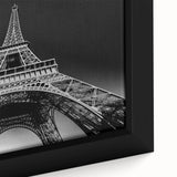 Extra large black wall art featuring a textured Paris scenery in colorful art style, ideal for living room decor.