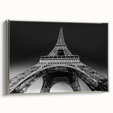 Framed canvas depicting a vintage Paris landscape in colorful art style, ideal for living room decor.