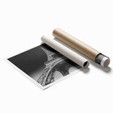 Extra large rolled print of Paris scenery with floral accents in soft pastel shades, ideal for classy bathroom wall art.