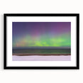 Extra large abstract art print featuring textured, colorful depiction of a European scenery, in a black frame.