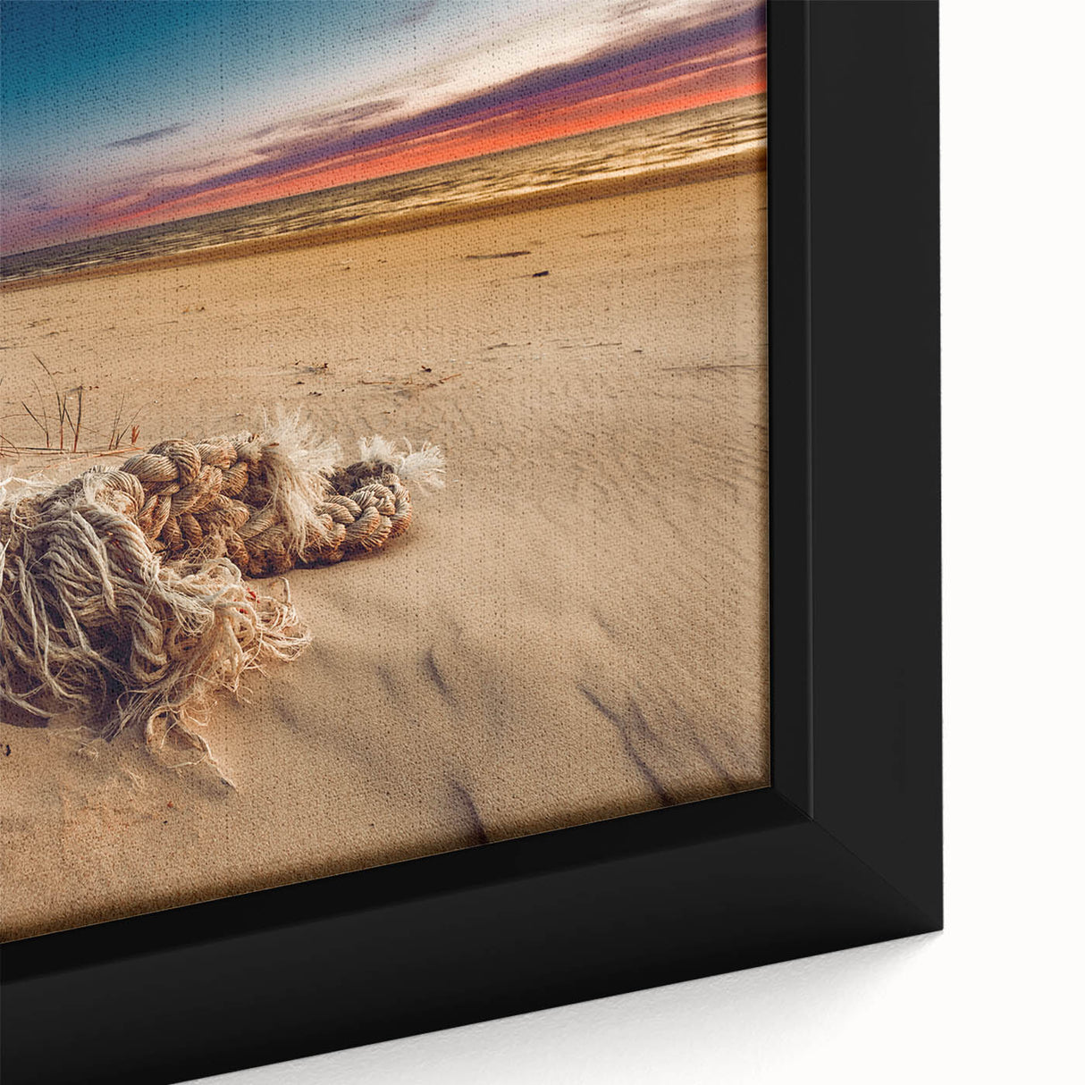 Extra large framed canvas of a textured, colorful Lithuanian landscape, ideal for living room decor.