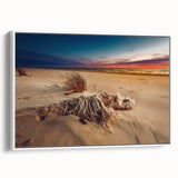 Extra large framed canvas featuring vintage poster art of a Lithuanian scenery in vibrant colors.
