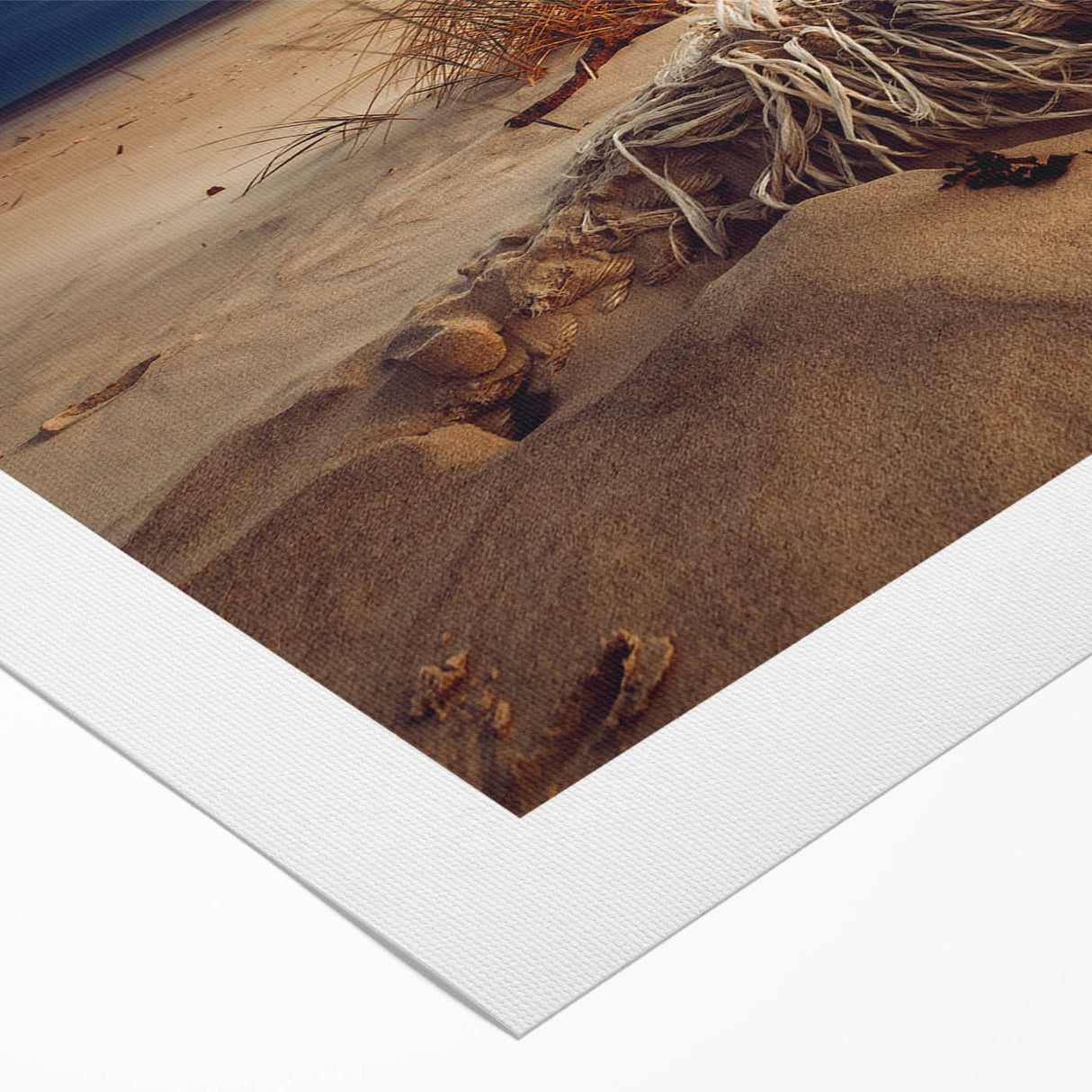 Art deco poster featuring a serene Lithuanian landscape in muted earth tones on rolled canvas.
