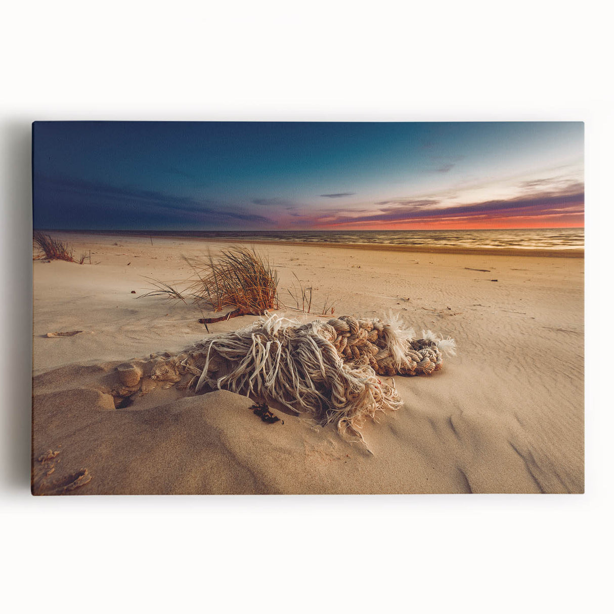 Black and white large art print of a Lithuanian landscape on stretched canvas, ideal for kitchen wall art or bedroom decor.