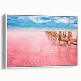 Vintage poster art of Yucatan, Mexico on a framed canvas, featuring colorful art with black accents.