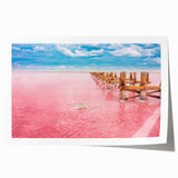 Scenic Yucatan landscape on rolled print, featuring lush greenery and soft earth tones, ideal for art wall dining room.