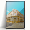 Large abstract wall art depicting a Bolivian landscape in muted earth tones, framed in black acrylic.
