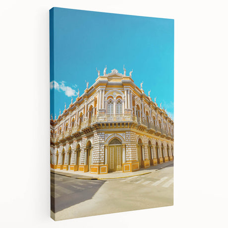 Large art canvas depicting a scenic Bolivian landscape in earthy tones, suitable for kitchen wall art.