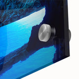 Large abstract wall art depicting a mid-century modernist Brazil scenery in vibrant colors on acrylic glass.