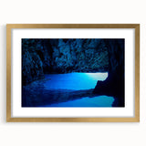 Extra large abstract art print of a textured Brazilian landscape in muted earth tones, framed in gold.