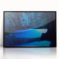 Large abstract wall art depicting a stylized Brazilian landscape in vivid colors on a black framed acrylic.