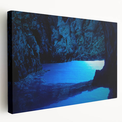 Side view of a stretched canvas featuring a vibrant, colorful depiction of a Brazilian landscape, ideal for kitchen wall art.