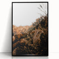 Large abstract wall art featuring autumnal colors on a framed acrylic print, suitable for modern art wall decor.