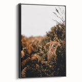 Black and white vintage poster art of a fall landscape on framed canvas, suitable for bedroom decor.