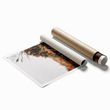 Extra large rolled print featuring a fall floral design in warm orange and red tones, ideal for classy bathroom wall art.