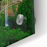 Large abstract wall art in pastel shades on acrylic glass, featuring mid-century modernist style, ideal for dining room art.