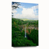 Large abstract wall art on acrylic glass depicting vibrant spring colors, ideal for bedroom or dining room decor.