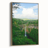 Framed canvas featuring a vintage-style landscape painting with muted green and gold tones, ideal for bedroom wall decor.