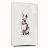 Large abstract wall art on acrylic glass depicting a winter scene in muted blue and white tones.