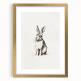 Extra large abstract art print featuring textured winter-themed design in muted blues and whites, framed in gold.