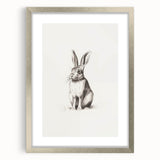 Textured abstract art print in cool blue and white tones, framed in silver, ideal for bedroom wall decor.