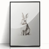 Large abstract wall art depicting winter scene in muted blue and gray tones, framed in black acrylic.