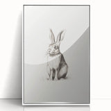 Art deco poster of a winter scene in muted blue and white tones on framed acrylic, ideal for nursery wall decor.