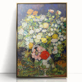 Acrylic print of a Van Gogh-inspired painting in a gold frame, featuring art deco style.