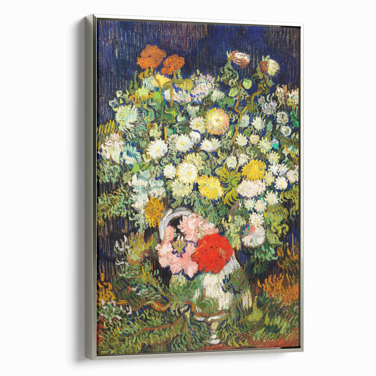 Landscape art painting on framed canvas featuring a Van Gogh-inspired colorful rural scene, ideal for living room decor.