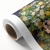 Art deco poster of a serene landscape on rolled canvas, featuring soft pastel shades, ideal for nursery wall art.