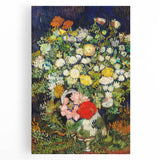 Black and white print of Van Gogh's 'Starry Night' on large stretched canvas, ideal for kitchen wall art or bedroom ambiance.