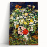 Large black and white stretched canvas of Van Gogh's artwork, suitable as kitchen wall art.