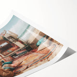 Extra large wall art featuring line art flowers in muted tones on a rolled canvas, suitable for large living room settings.