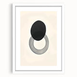 Abstract minimalist wall art framed with a white mat, showcasing a modern design that enhances contemporary home decor aesthetics. Perfect for living spaces.