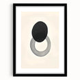 Abstract minimalist wall art framed with a white mat, showcasing soft earth tones and geometric shapes, perfect for modern home decor and artistic ambiance.