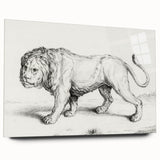 Lion Sketch by Jean Bernard - Romanticism Black and White Wall Art