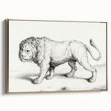 Lion Sketch by Jean Bernard - Romanticism Black and White Wall Art