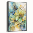 Ocean Bloom Elegance - Modern Living Room Canvas Wall Art