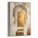 Framed minimalist wall art featuring an abstract design in soft silver tones, displayed from a side view to highlight its sleek edges and modern aesthetic.