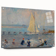 Modern Wall Art - Lively Seascape with Bathers | Coastal Beach Scene