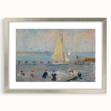 Modern Wall Art - Lively Seascape with Bathers | Coastal Beach Scene