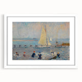 Modern Wall Art - Lively Seascape with Bathers | Coastal Beach Scene