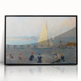 Modern Wall Art - Lively Seascape with Bathers | Coastal Beach Scene