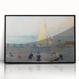 Modern Wall Art - Lively Seascape with Bathers | Coastal Beach Scene