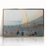Modern Wall Art - Lively Seascape with Bathers | Coastal Beach Scene