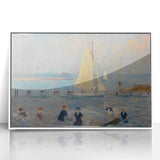 Modern Wall Art - Lively Seascape with Bathers | Coastal Beach Scene
