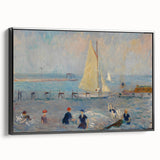 Modern Wall Art - Lively Seascape with Bathers | Coastal Beach Scene