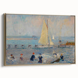 Modern Wall Art - Lively Seascape with Bathers | Coastal Beach Scene